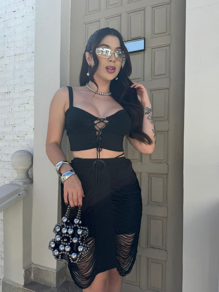 CONJUNTO MIRAGE  | CROPPED, SAIA E HOT PANT
