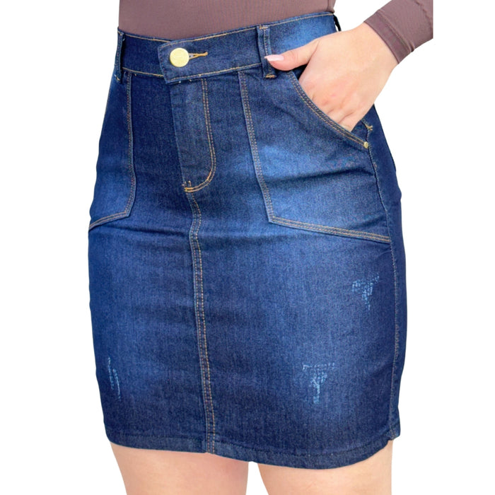 Saia Jeans Feminina