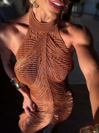 VESTIDO CANCÚN COM FIOS DE SEDA