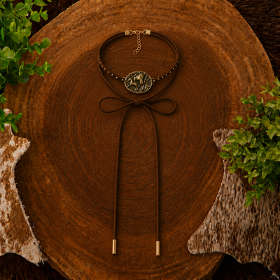 CHOKER RODEIO MARROM - COLAR