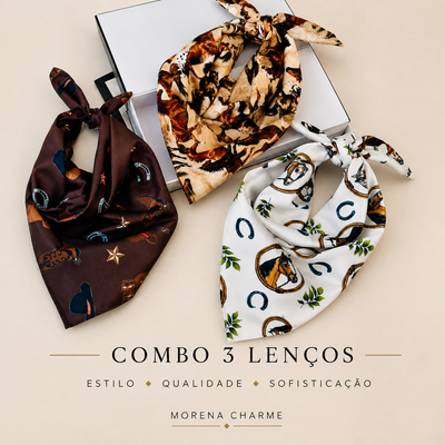 COMBO 3 LENÇOS - LENÇO AMAZONA - LENÇO CAVALGADA - LENÇO HIPISMO - COMBO PROMOCIONAL SEM TROCA