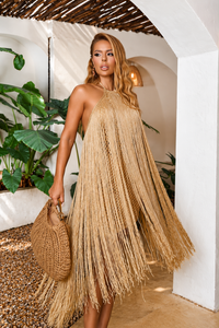 VESTIDO NORONHA- TRICOT MODAL- ACOMPANHA HOT PANT - FIOS DE SEDA