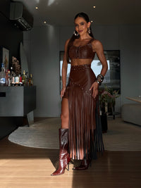 CONJUNTO LAUANA - CROPPED E SAIA