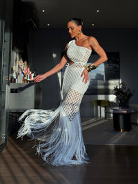 VESTIDO ESTRELA BRANCO - VESTIDO COM HOT PANT , FIOS DE SEDA