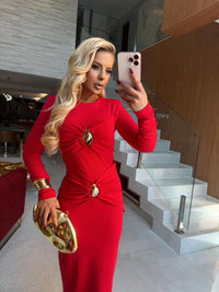 VESTIDO MIDI GEORGINA RED