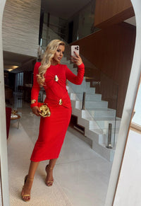 VESTIDO MIDI GEORGINA RED