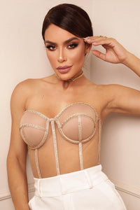 CORSELET NUDE LEVES DEFEITOS - PEÇA PROMOCIONAL SEM TROCA