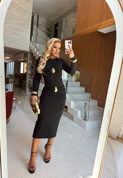 VESTIDO MIDI GEORGINA BLACK