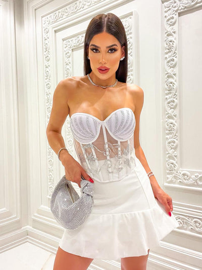 CORSELET LUMIÉRE WHITE  LEVES DEFEITOS- PEÇA PROMOCIONAL SEM TROCA
