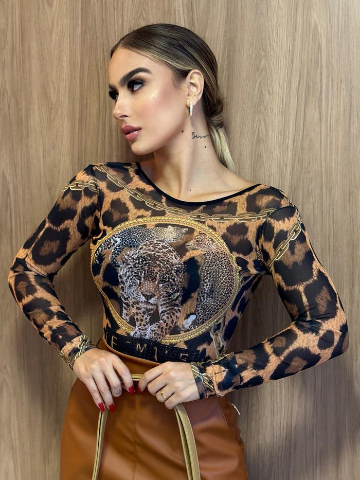 BODY FEMALLE BOSS COM APLICAÇÕES EM CRISTAIS