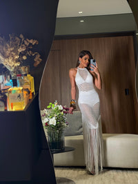 VESTIDO ALMA WHITE - VESTIDO COM TOP E HOT PANT , FIOS DE SEDA