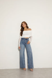 CALÇA JEANS ESCURO CRYSTAL - CRAVEJADA