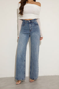CALÇA JEANS ESCURO CRYSTAL - CRAVEJADA