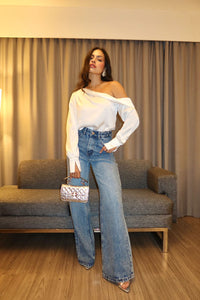 CALÇA JEANS ESCURO CRYSTAL - CRAVEJADA