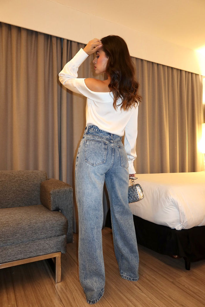 CALÇA JEANS ESCURO CRYSTAL - CRAVEJADA