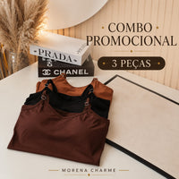 COMBO 3 PEÇAS - REGATA POWER - BLACK, CHOCOLATE E AVELÃ
