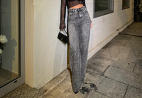 CALÇA JEANS MESCLA LUXURY  CRAVEJADA