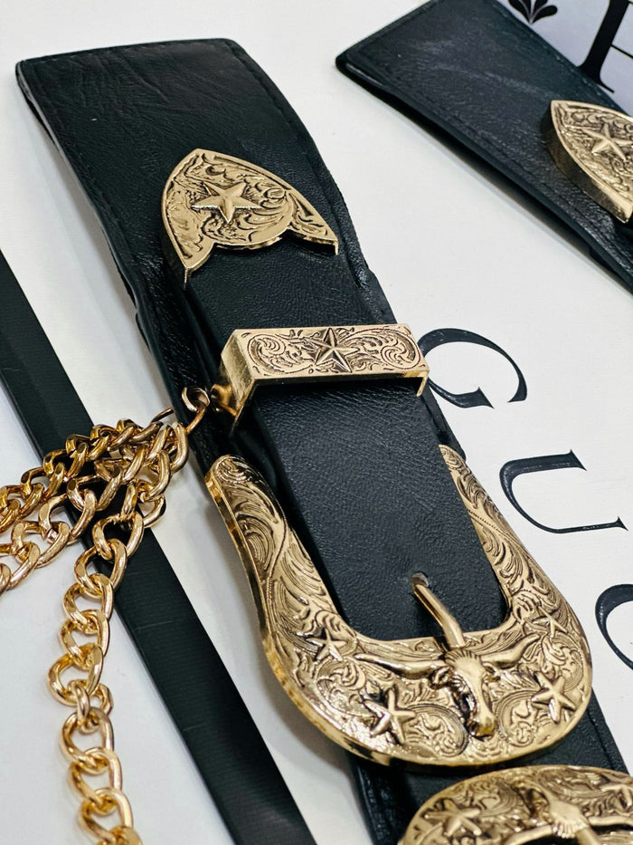 CINTO COWGIRL BLACK & GOLD