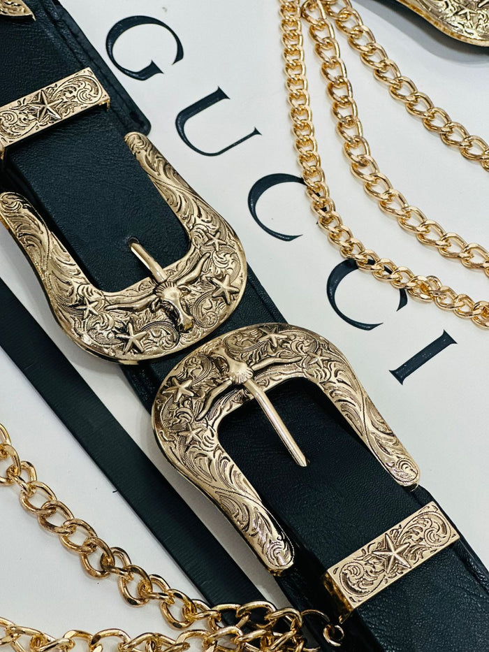 CINTO COWGIRL BLACK & GOLD