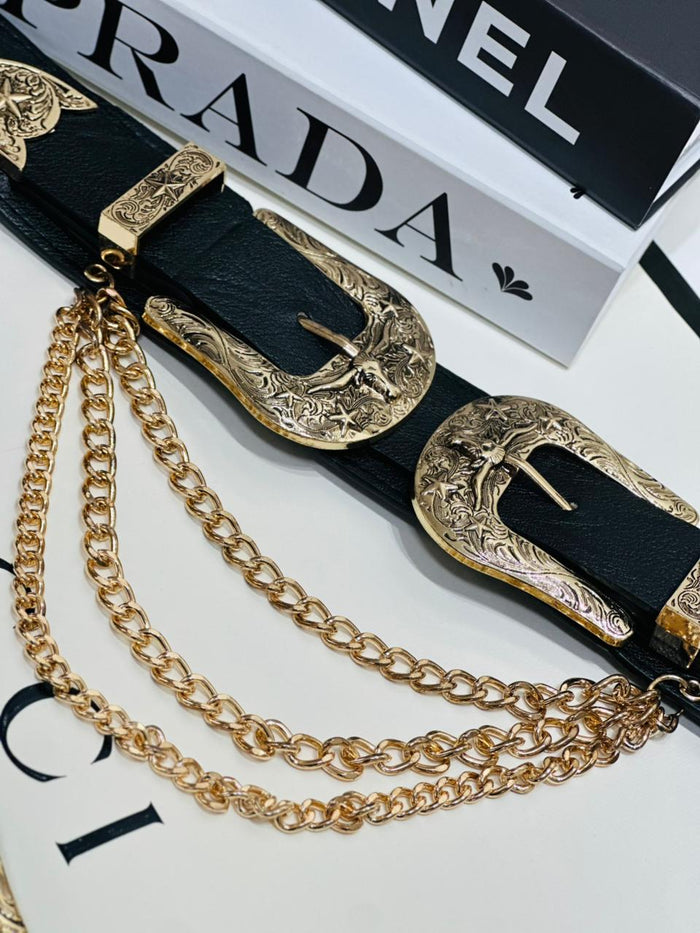 CINTO COWGIRL BLACK & GOLD