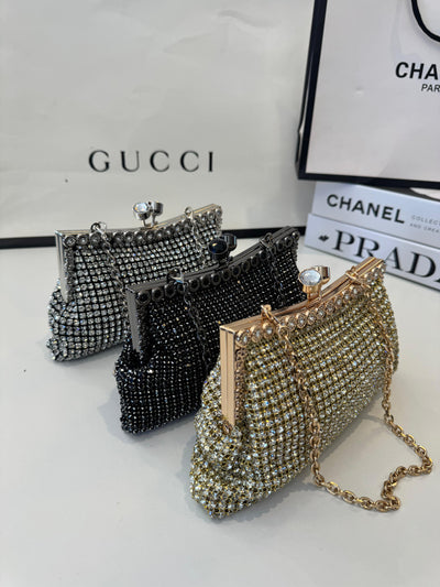 BOLSA GLOW STRASS - PRATA