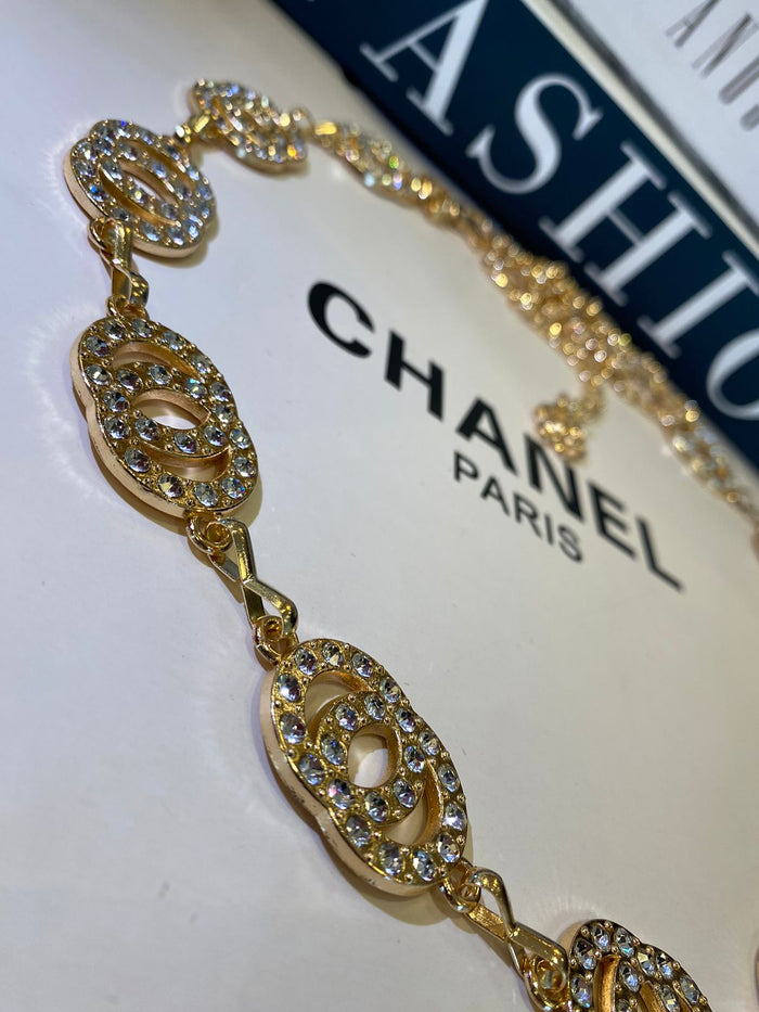 CINTO CORRENTE CRISTAL - DOURADO