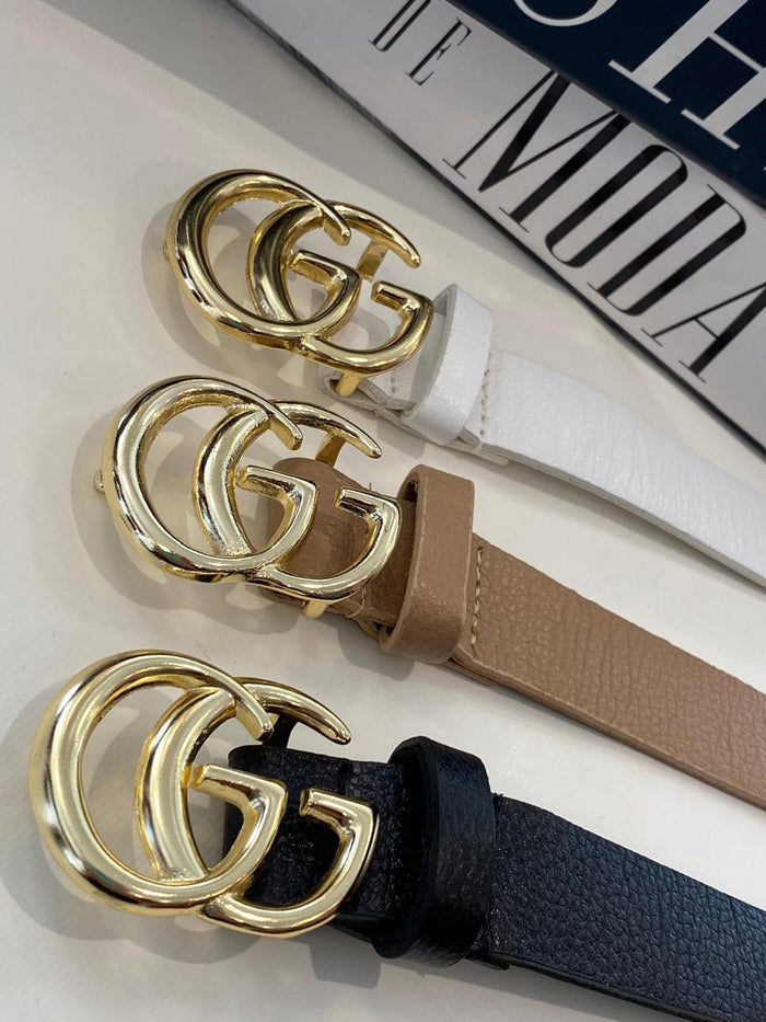 CINTO GUZ MARROM COURO COM FIVELA METAL