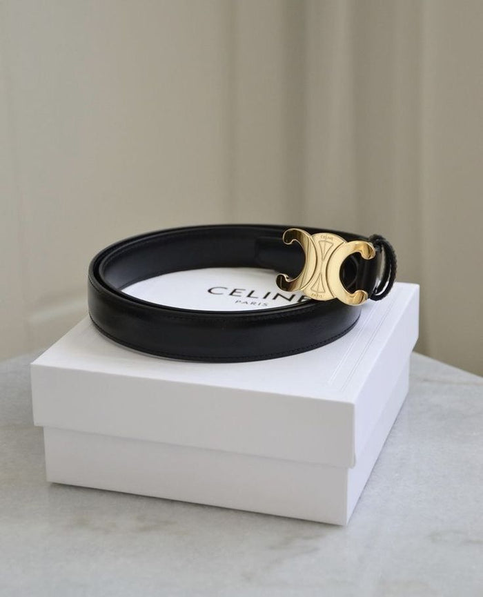 CINTO CELINA COURO FIVELA EM METAL - BLACK
