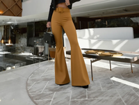 CALÇA FLARE EM MONTARIA COM CINTO FIVELA ENCAPADA (Cópia)