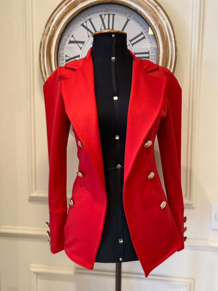 BLAZER LUXO VERMELHO COM BOTOES METALIZADOS