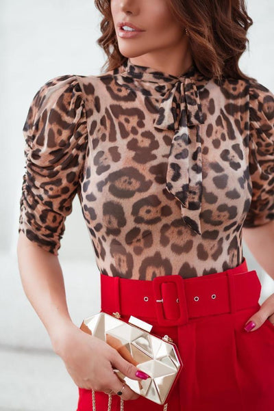 BODY EM TULE ANIMAL PRINT-PEÇA PROMOCIONAL SEM TROCA