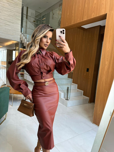 CONJUNTO KARDASHIAN MARROM