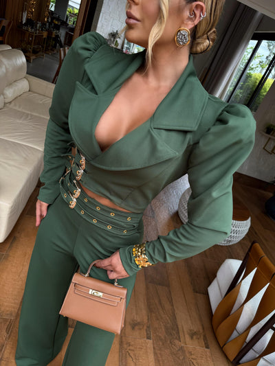 CONJUNTO OLIVIA VERDE - BLAZER COM CALÇA