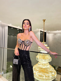 CORSELET ILLUSION ANIMAL PRINT