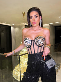 CORSELET ILLUSION ANIMAL PRINT