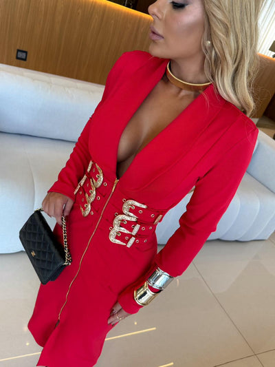 VESTIDO MIDI MADEMOISELLE RED