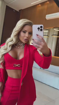 CONJUNTO LORY RED -BLAZER COM TOP E CALÇA