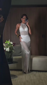 VESTIDO ALMA WHITE - VESTIDO COM TOP E HOT PANT , FIOS DE SEDA