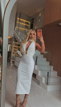 VESTIDO MIDI CHARLOTTE OFF - VESTIDO COM LEVE TRANSPARÊNCIA