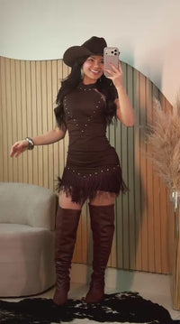 VESTIDO SERTÃO - VESTIDO EM SARJA MARROM