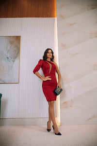 VESTIDO GLOSS ROBERTA MARSALA