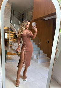 VESTIDO OBSESSED MARROM